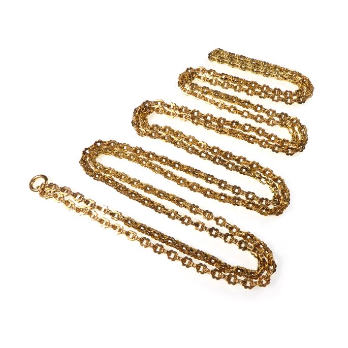 Antique gold long chain necklace | MasterArt